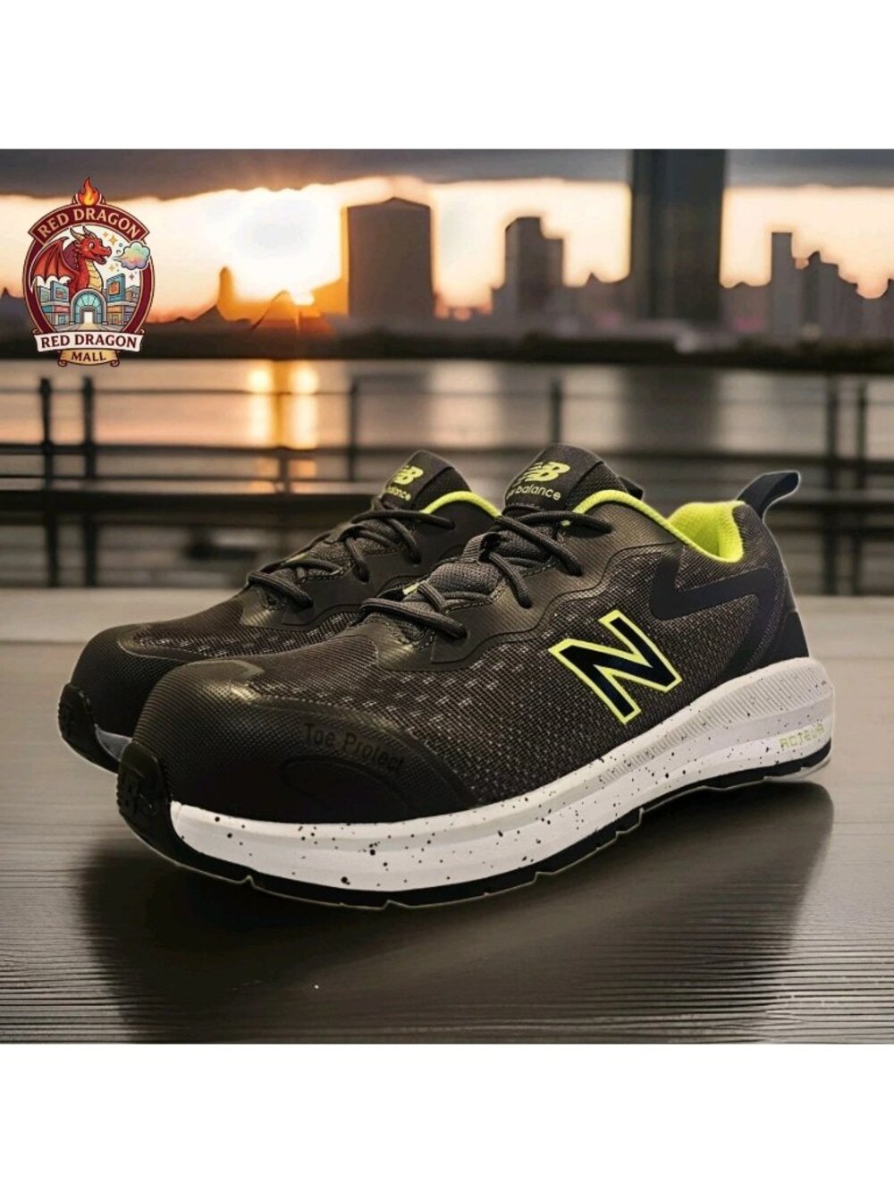 New Balance Midlogigr Composite Toe Work Shoe Gray Lime - Men's Size 7